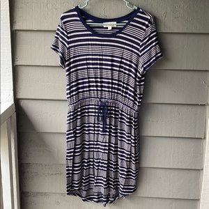 Ultra-Soft T-Shirt Dress: Self-Tie Elastic Waist